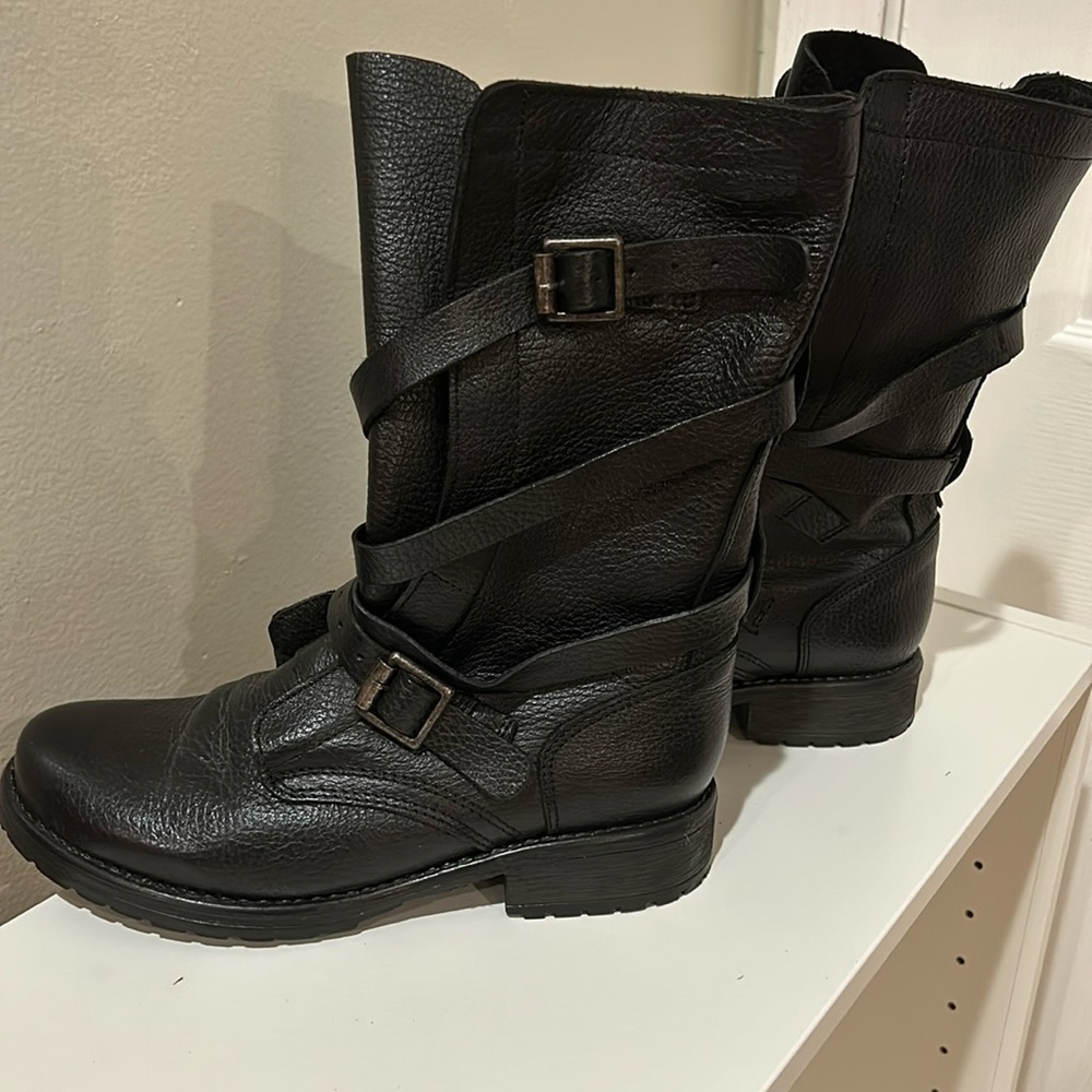 Women’s black combat boots